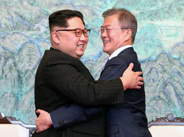 שליט צפון קוריאה קים ג'ונג און ו נשיא דרום קוריאה מון ג'אה אין