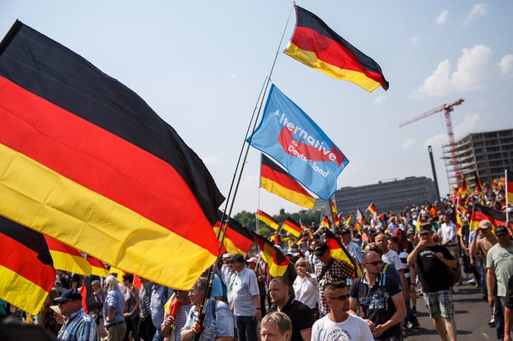 הפגנה תמיכה מפלגת ימין קיצוני בגרמניה