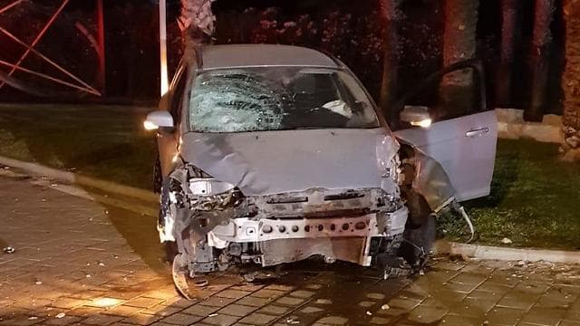 זירת התאונה ברחוב רחבעם זאבי בתל אביב