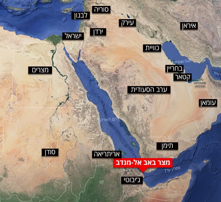 מפה מיצר מצר באב אל מנדב באב אל-מנדב 