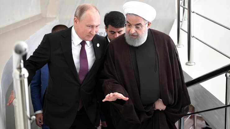 נשיא רוסיה ולדימיר פוטין נשיא איראן חסן רוחאני הים הכספי ועידה קזחסטן