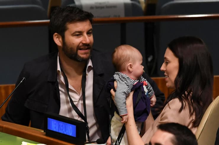 ראש ממשלת ניו זילנד ג'סינדה ארדרן וה תינוקת נב עצרת האו"ם ניו יורק