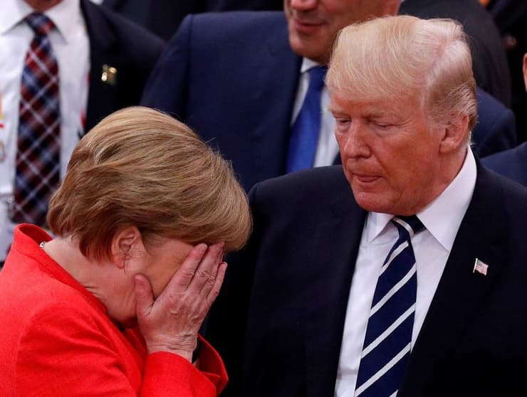 אנגלה מרקל דונלד טראמפ פסגת G20  המבורג גרמניה יולי 2017