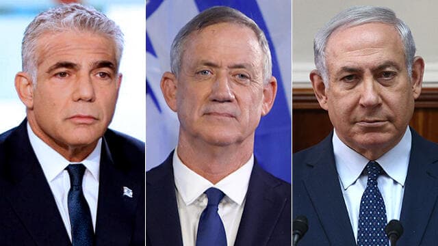 בנימין נתניהו בני גנץ יאיר לפיד