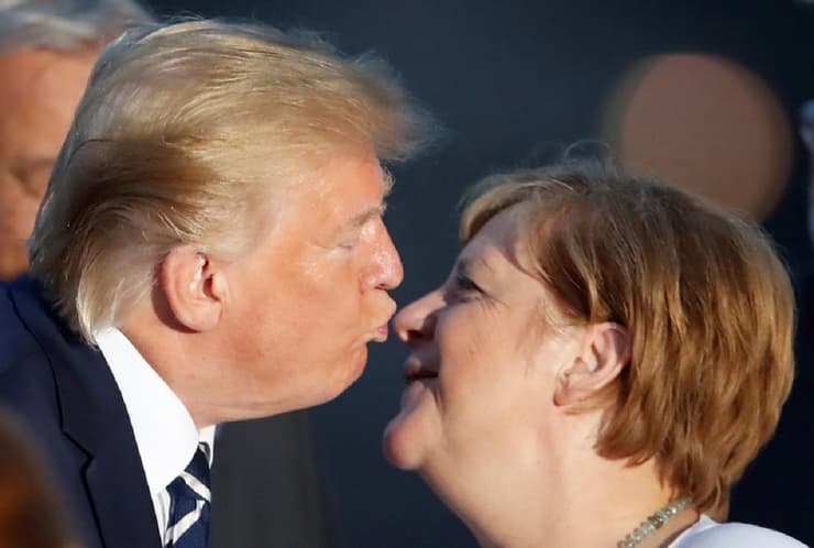  קנצלרית גרמניה אנגלה מרקל עם טראמפ