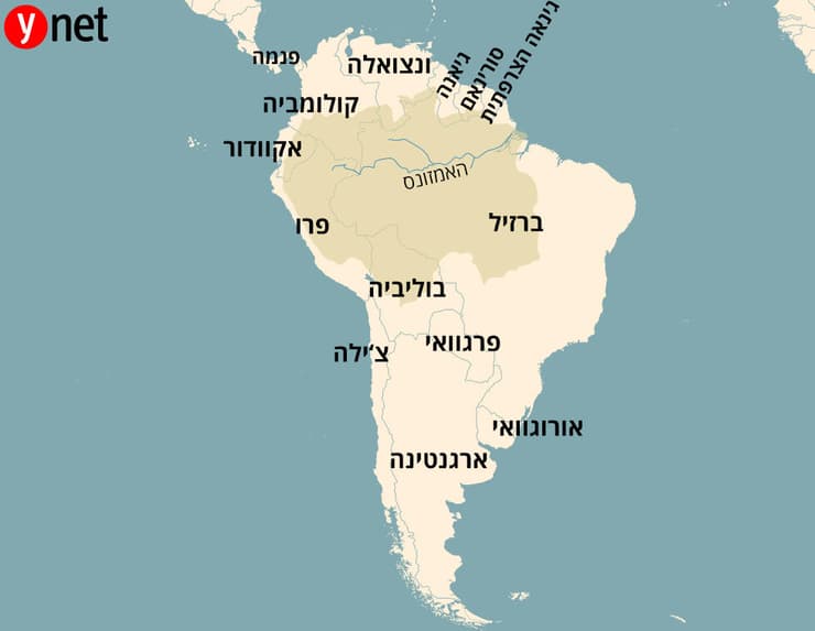 מפת דרום אמריקה. עוינות ברמת (רוב) הממשלים