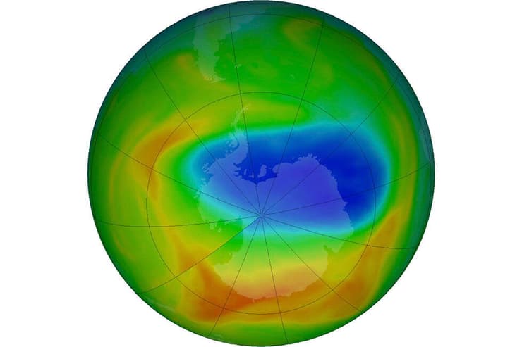 החור באוזון ב 20 באוקטובר 2019 הקוטב הדרומי אוזון אנטארקטיקה