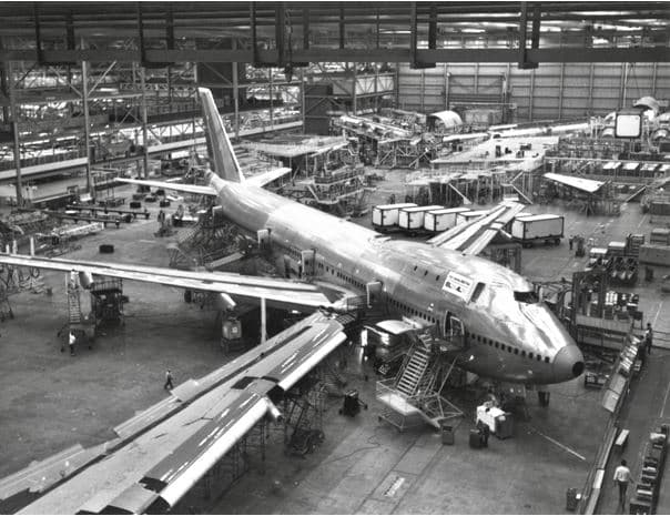 1970: מטוס ה-747 הראשון של אל על בבנייה בוושינגטון