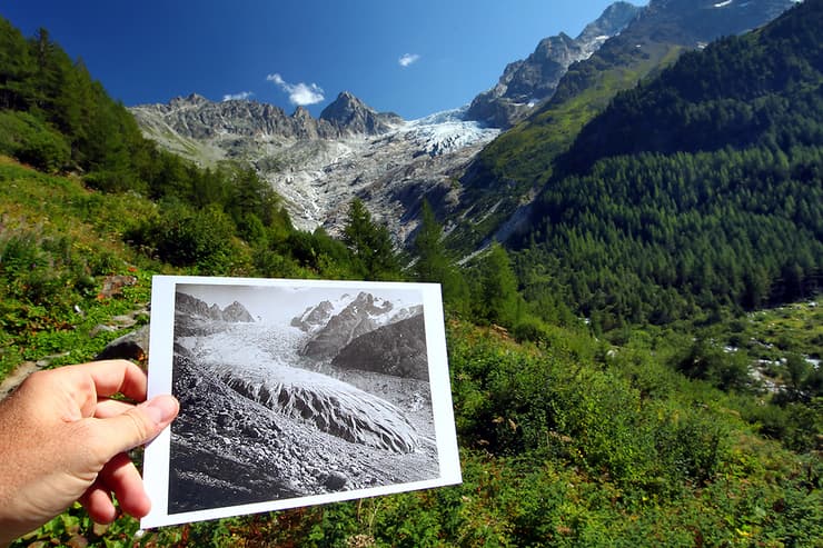 קרחונים שווייץ אז והיום