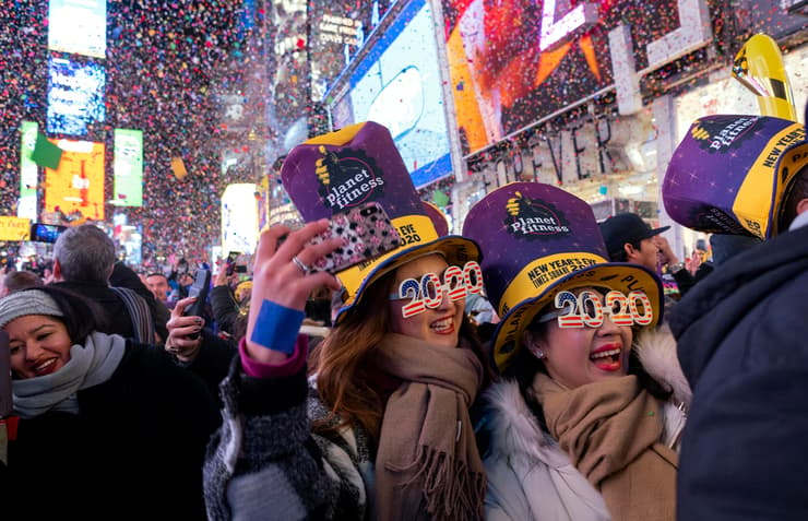 חגיגות השנה החדשה שנה אזרחית חדשה 2020 ניו יורק