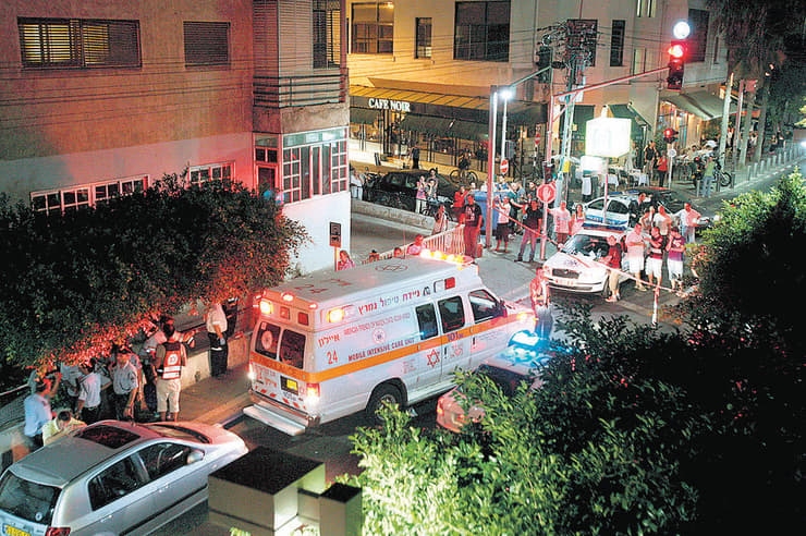 זירת הפיגוע בברנוער בתל אביב