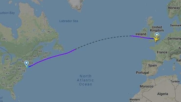 מטוס בריטיש איירווייז טס מניו יורק ללונדון ב-4 שעות ו-56 דקות
