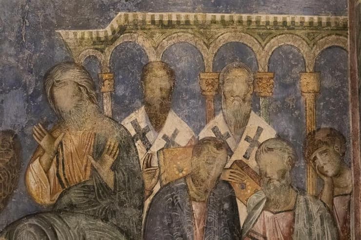 פרסקאות בני 700 שנים במנזר הצלבני באבו גוש