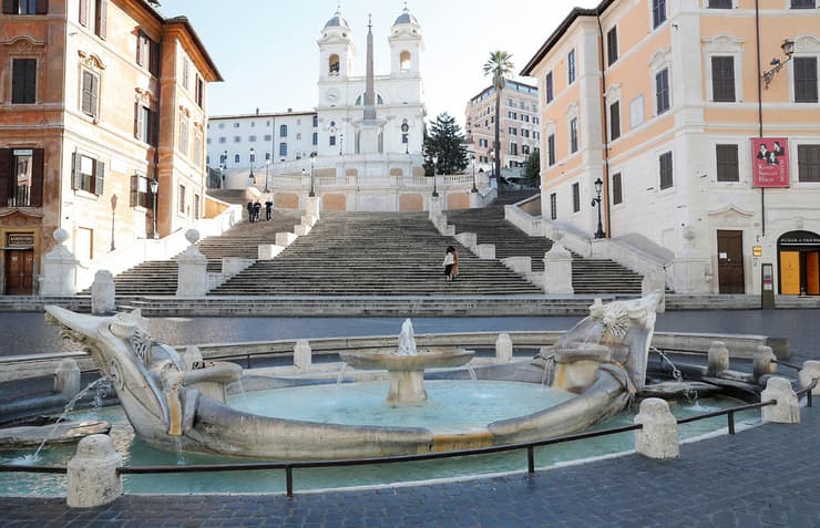 נגיף קורונה סגר על איטליה המדרגות הספרדיות ב רומא