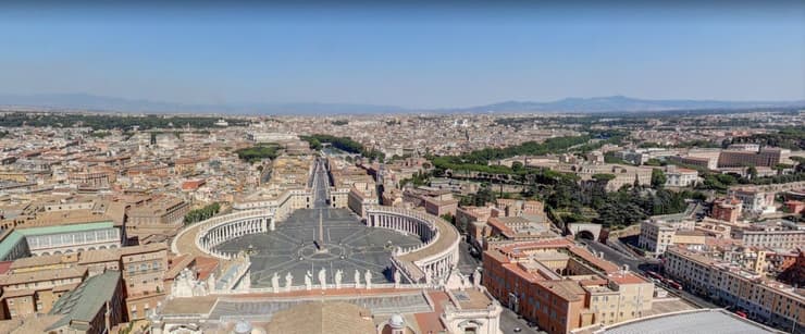 מבט על רומא ועל קריית הוותיקן מבזיליקת פטרוס הקדוש