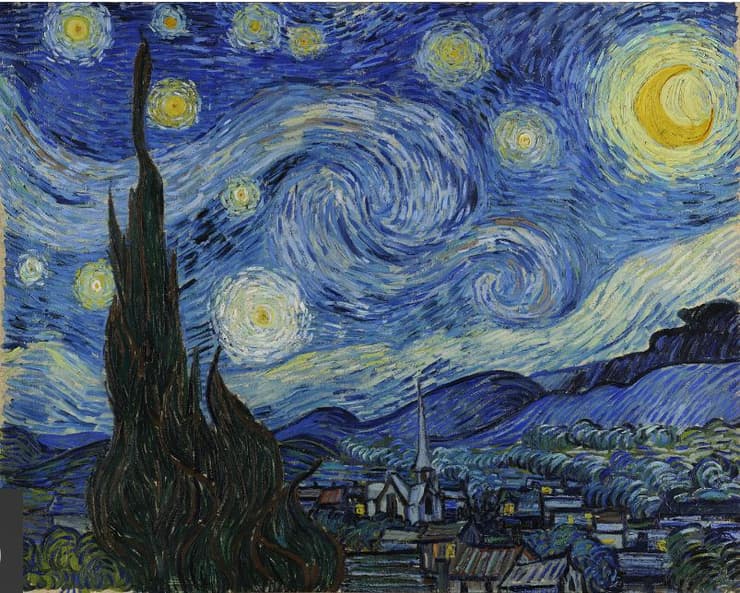 ליל כוכבים של ואן גוך, המוצג במוזיאון MoMA