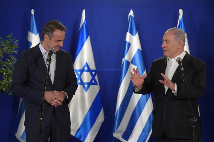 ראש הממשלה בנימין נתניהו וראש ממשלת יוון קיריאקוס מיצוטקיס