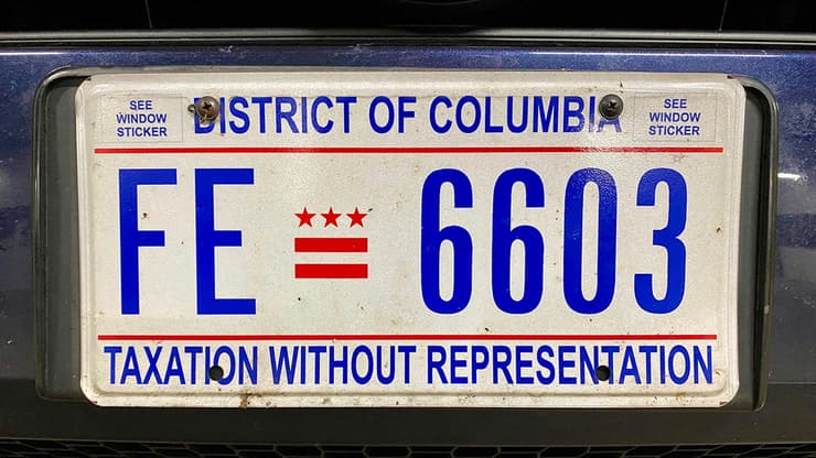 ארה"ב הצבעה וושינגטון הבירה מדינה עצמאית לוחית רישוי רכב מיסוי בלי ייצוג