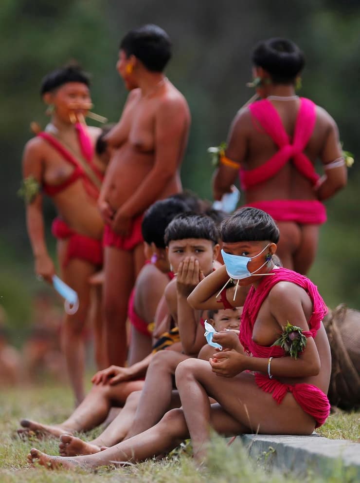 בני שבט שבטים ילידים ב מדינת-המחוז רוריימה ב ברזיל אמזונס האמזונס קורונה