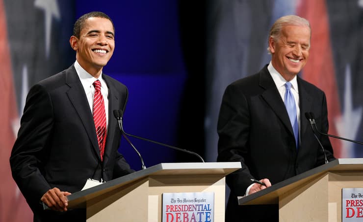 ארה"ב בוחרת 2020 בחירות ג'ו ביידן עם ברק אובמה עימות פריימריז דמוקרטיים 2007