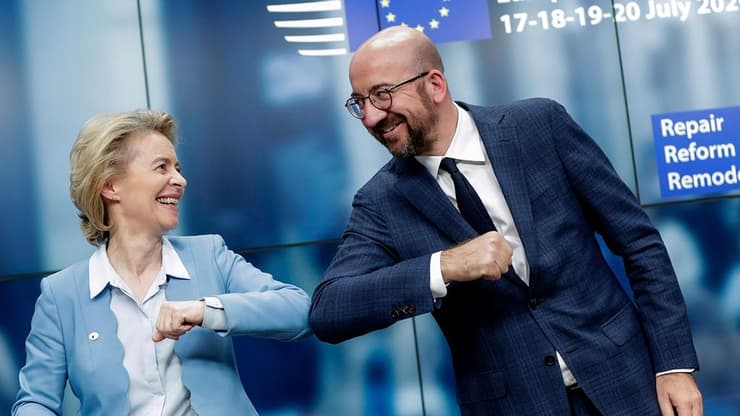 בריסל האיחוד האירופי הסכם סיוע כלכלי מגפת קורונה שרל מישל וארסולה פון דר ליין
