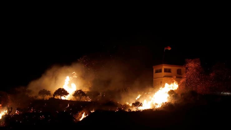 שריפה אחרי תקיפת צה"ל בסוריה