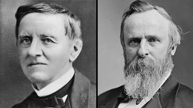 ארה"ב בחירות 2020 מתמודדי 1876 רתרפורד הייז (מימין) וסמואל טלידן (משמאל)