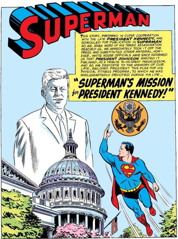 ער גיליון המחווה של סופרמן לקנדי לאחר מותו