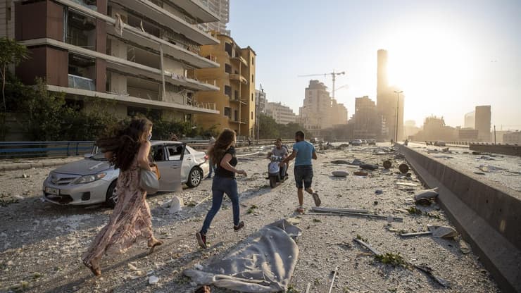  ההרס ברחובות ביירות