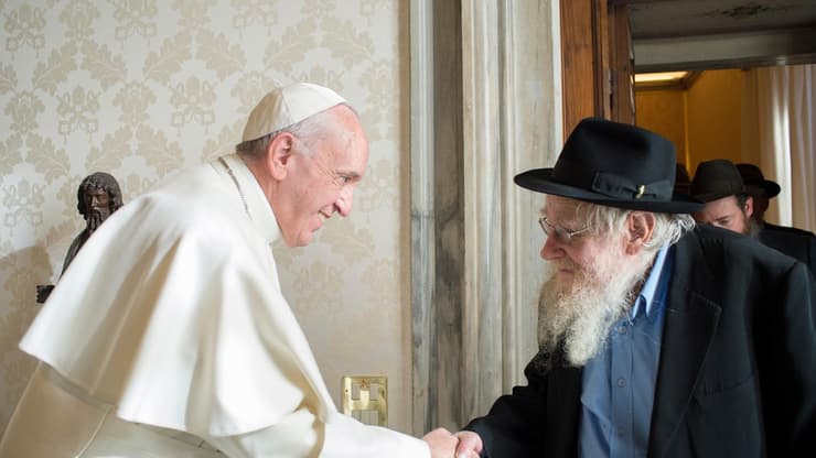 הרב רב עדין שטיינזלץ חתן פרס ישראל פגישה עם אפיפיור פרנציסקוס ותיקן