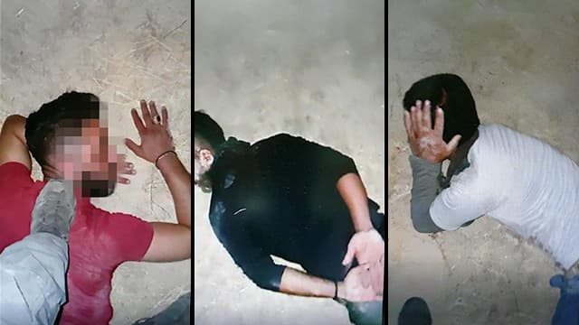 שוטרי מג"ב מכים ודורכים על פניהם של פועלים פלסטינים