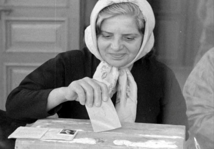 100 שנה להקמת לבנון הגדולה אישה מצביעה בחירות 1960