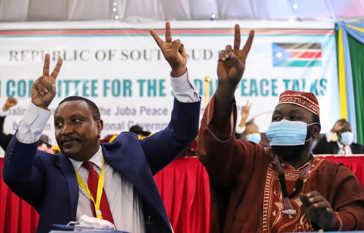 חתימה על הסכם שלום בין סודן ל מורדים ב ג'ובה בירת דרום סודן 