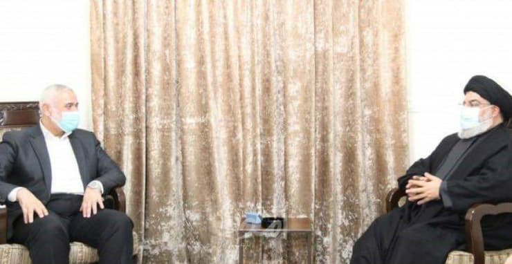 מנהיג חמאס איסמאעיל נפגש בביירות עם מזכ"ל חיזבאללה חסן נסראללה
