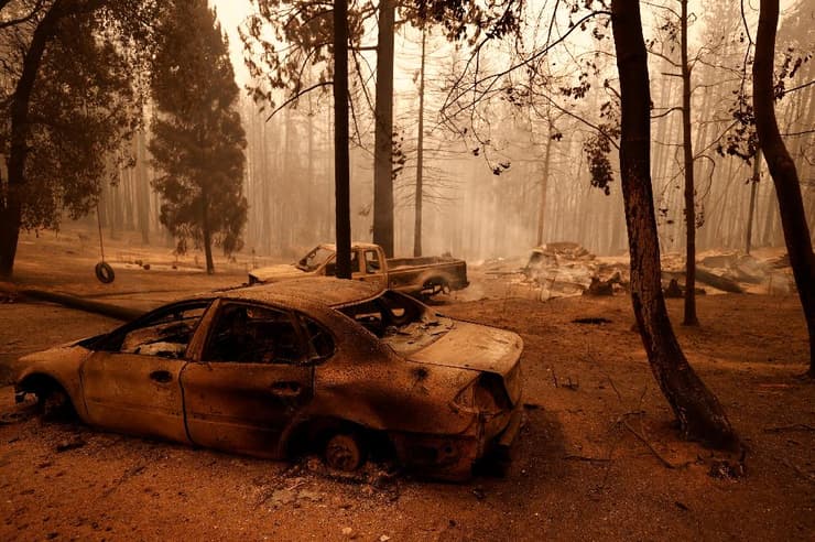 נזקי ה שריפה שריפות ב קליפורניה ארה"ב