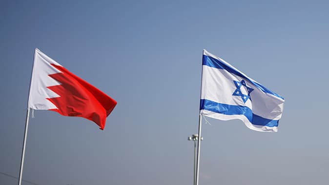 דגלי ארה"ב, ישראל, בחריין ואיחוד האמירויות בנתניה