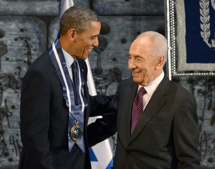 שמעון פרס ז"ל עם נשיא ארה"ב לשעבר ברק אובמה