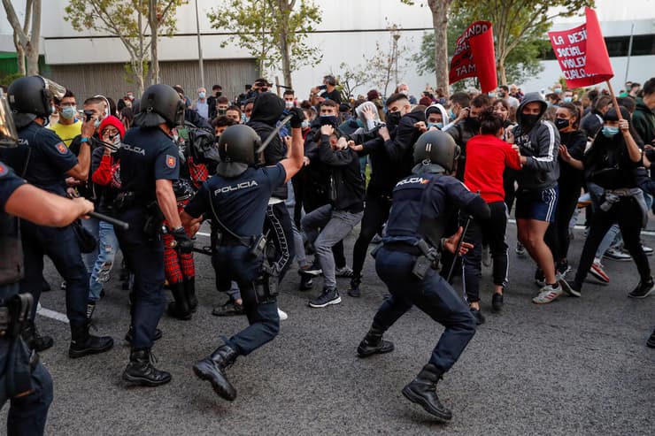 העימותים אתמול במדריד 