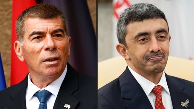 שר החוץ של איחוד האמירויות עבדאללה בן זאיד ושר החוץ גבי אשכנזי