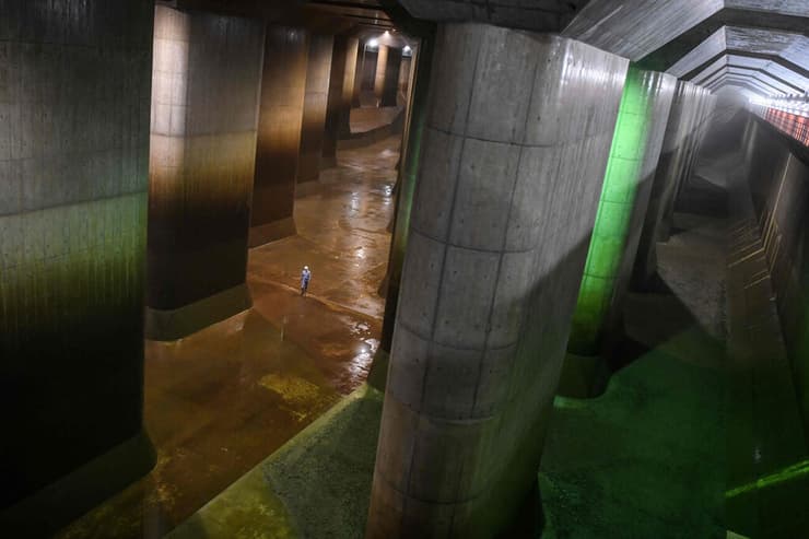 יפן טוקיו שיטפונות מאגר תת קרקעי קסוקאבה