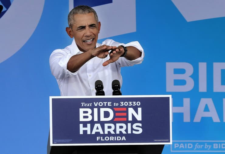 ארה"ב ברק אובמה בעצרת למען ג'ו ביידן ב מיאמי ספרינגס פלורידה