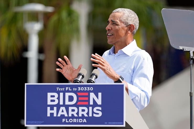 ארה"ב בחירות ברק אובמה עצרת אורלנדו פלורידה למען ג'ו ביידן