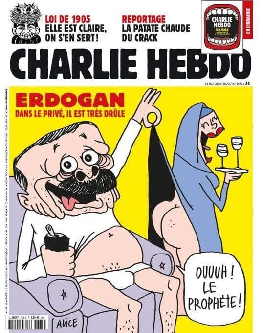 קריקטורה של ארדואן במגזין שרלי הבדו ב צרפת
