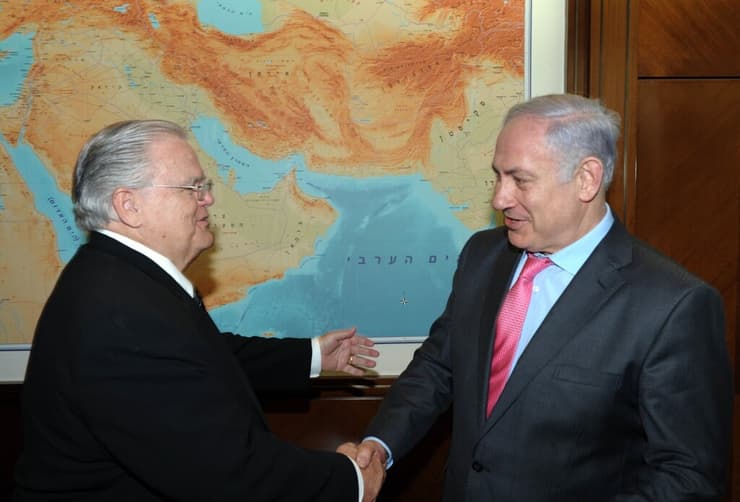 הכומר ג'ון הייגי עם ראש ממשלת ישראל בנימין נתניהו