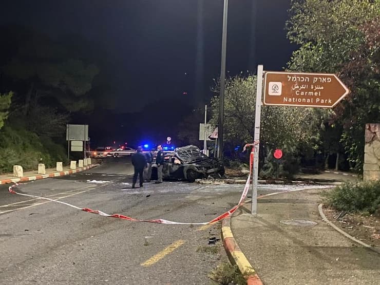רכב עלה באש לאחר מרדף משטרתי בחיפה- הרוג אחד בתאונה