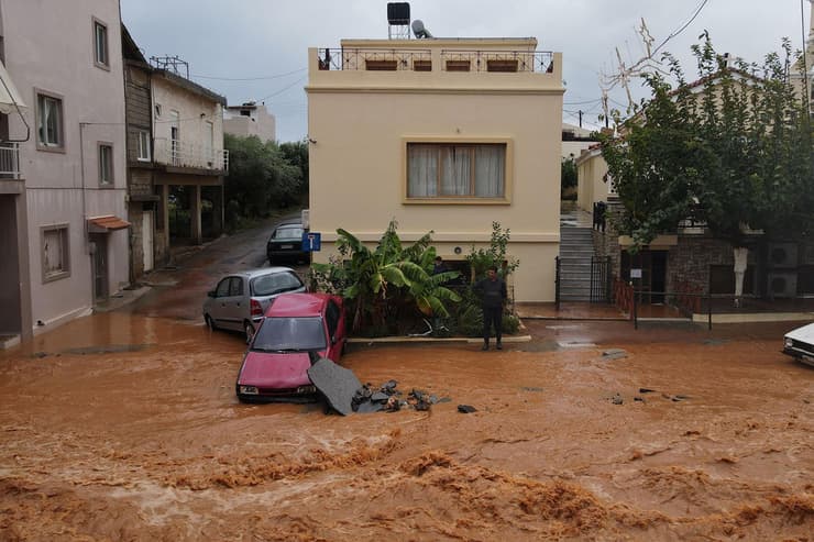 יוון שיטפונות הצפות באי כרתים
