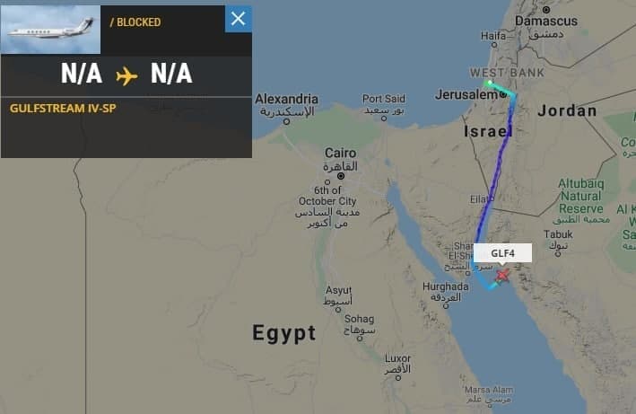מסלול מטוס מנהלים בין סעודיה לישראל
