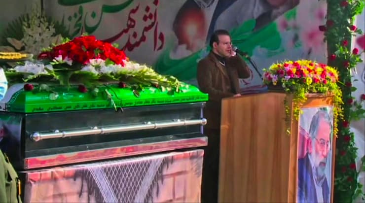 הלוויה ב טהרן איראן של מוחסן פחריזאדה מדען גרעין חיסול 
