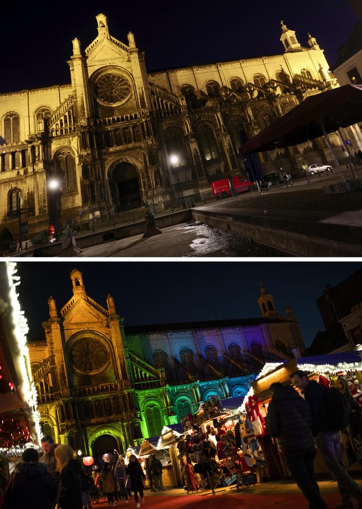 שוק חג המולד בבריסל ב-2020 וב-2019
