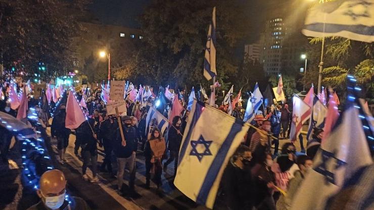 הצעדה להפגנה בירושלים